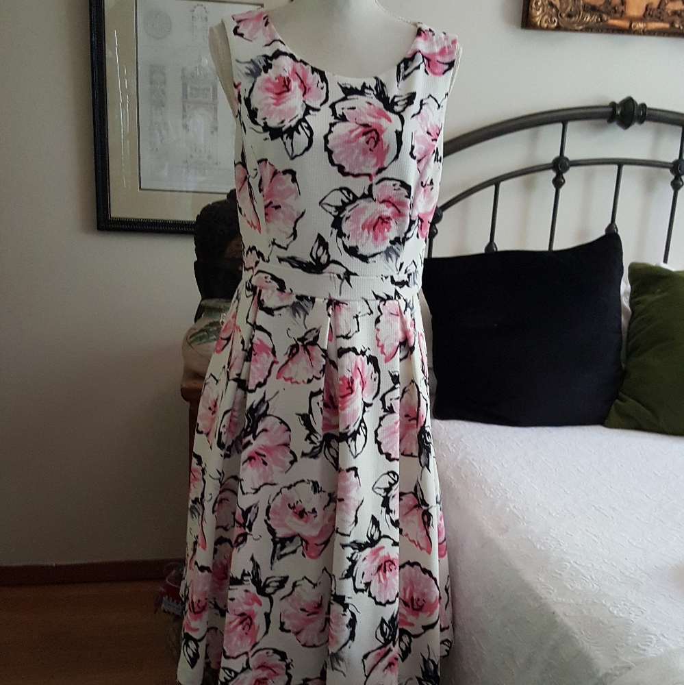 Karl Lagerfeld Pink Roses Dress